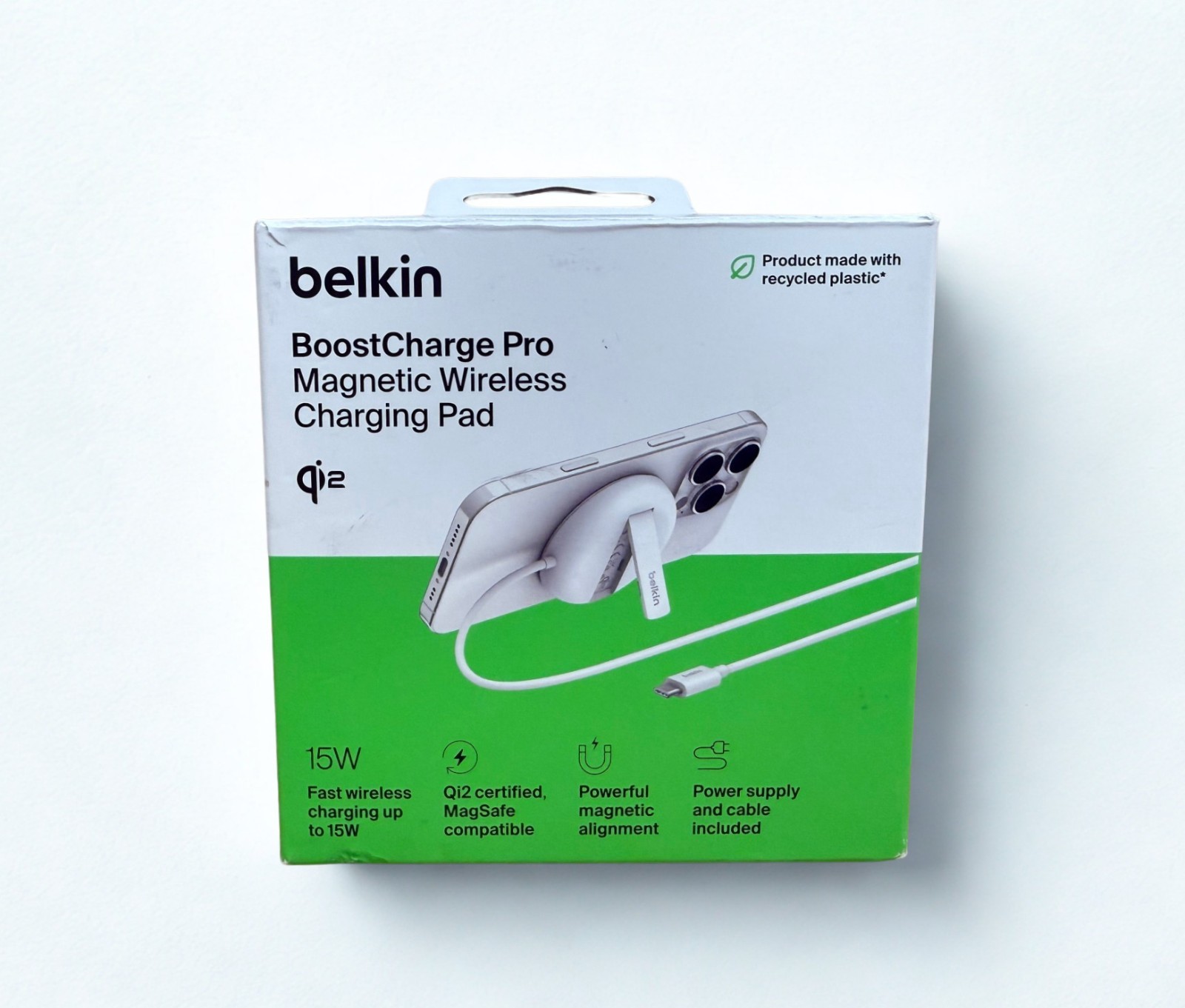 Belkin Magnetic Wireless Charging Pad 15W with Pop-Up Stand - MagSafe-Compatible
