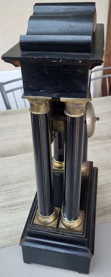 ancienne pendule clock horloge regulateur carillon à colonnes Napoléon III - Photo 2/4