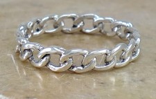 CUTE STERLING SILVER CHAIN LINK BAND RING size 7 style r2560