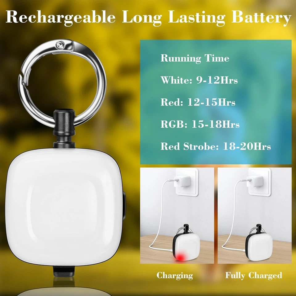 Paquete de 2 luces LED recargables para collar de perro con clip con 4 modos de iluminación Foto 4 de 4