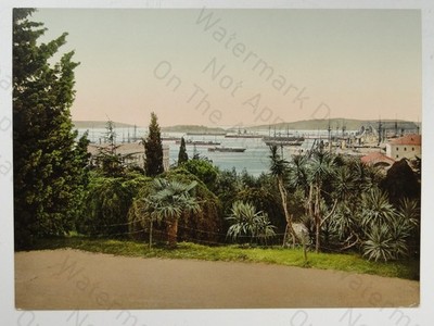 Pola Harbour Naval Ships Port Seascape Austria-Hungary c1900s Photo