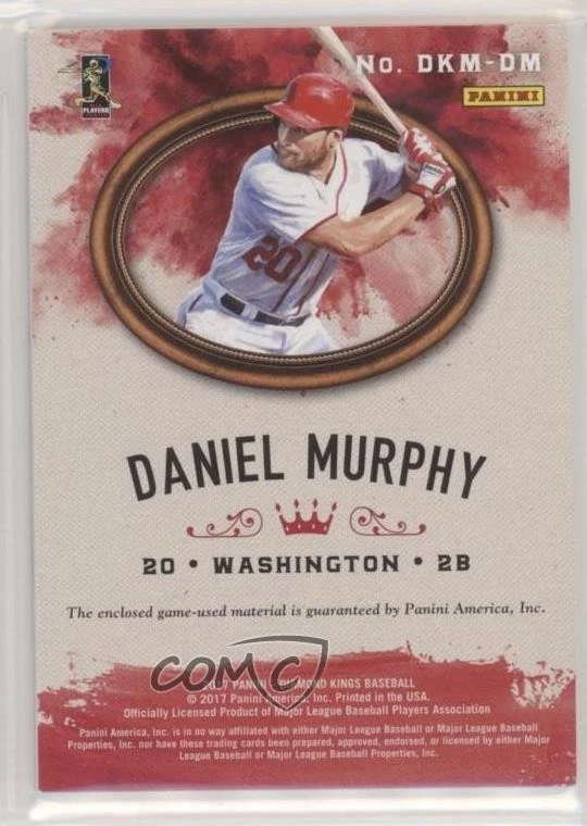2017 Panini Diamond Kings DK Materials Holo Silver /99 Daniel Murphy #DKM-DM - Image 2 of 2