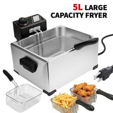 Deep Fryer 5 L Capacity with Basket Adjustable Temperature Stainless Stee