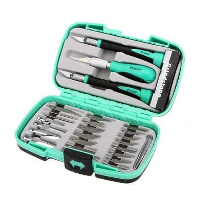 ECLIPSE PD-395A Hobby Knife Set,Rubber/Steel,Green,30 Pc 22C710