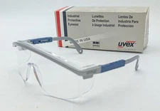 New NOS UVEX Astrospec 3000 Clear Lens Safety Glasses Made In USA Blue Silver 