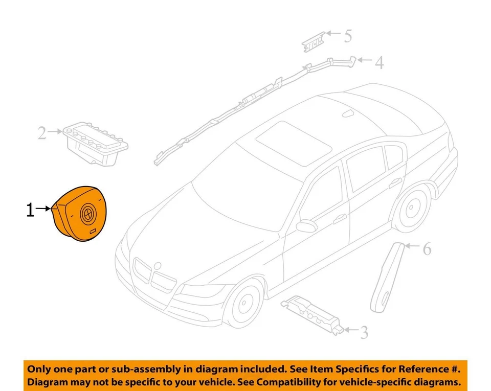 2012-2015 BMW 335i LH Driver Steering Wheel Airbag OEM - Image 4 of 4