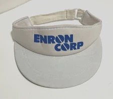 ENRON CORP Vintage Collectible Adult White Adjustable Golf Cap Hat Sun Visor