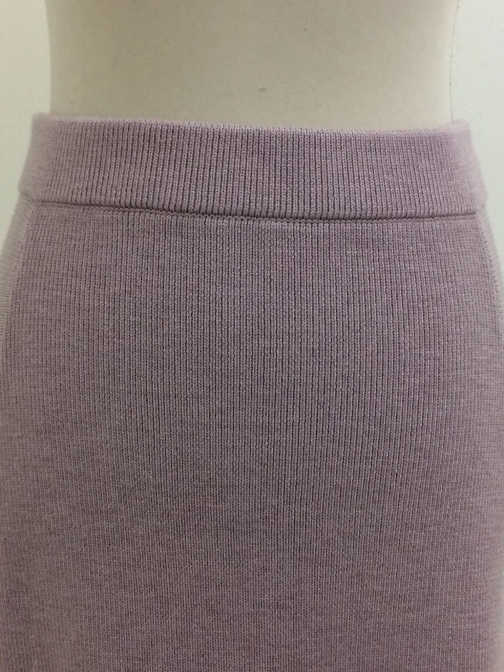 Jaeger Women's Midi Skirt Size S Lilac Knitted 100% Merino Wool New F1 - Image 2 of 4