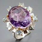 Jewellery gem 15 ct+ Natural Amethyst Ring 925 Sterling Silver Size 7.5 /R473535
