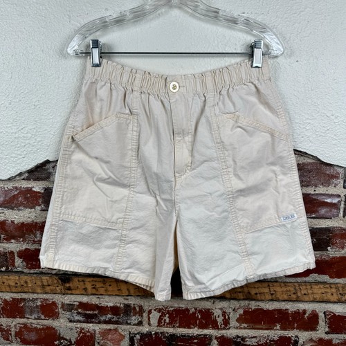 Vintage Cherokee Shorts Sz 10 Tan Peach Cotton Elastic Waist Pockets Summer 90s - Picture 1 of 5