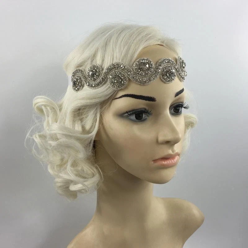 MIVAIUN Année 20 Bandeau Année 20 Gatsby Couronne, Serre-Tête, Gatsby Flapper Bandeau Vintage Accessoire De Cheveux Pour Femme 1920s Accessoires De Costume, Argent, Taille Unique (Argent
