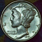 1941-P Mercury Dime – Uncirculated – Brilliant 90% Silver