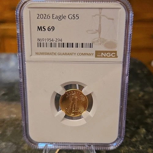 United States Mint American Eagle 2026 Gold 1/10 oz NGC MS 69 Coin