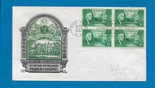 Scott 930 Franklin Roosevelt BL4 Jul 26, 1945 Staehle FDC Lot3