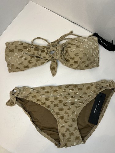 RAR!! MARC BY MARC JACOBS 2-TEILIGER GOLDBRAUNER SAMTSCHLEIFEN-BIKINI-BADEANZUG GRÖSSE L NEU MIT ETIKETT! - Bild 1 von 4