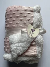 Parents Choice ~Plush Baby Blanket~ 30”x 40” Pink And White New Old Stock