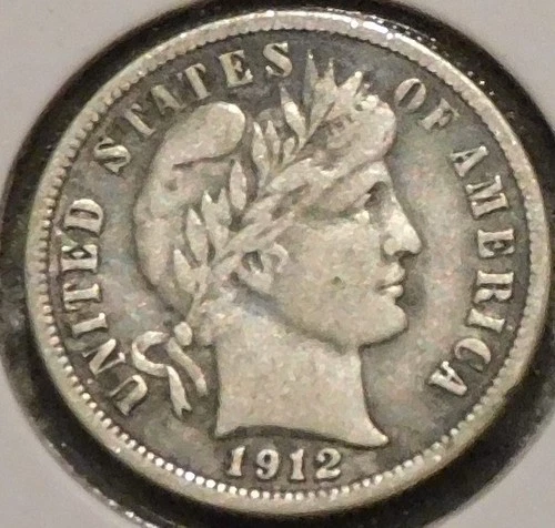 Silver Dime - Barber - 1912-D (Full Liberty)