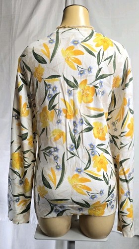 Cárdigan suéter vintage Karen Scott para mujer con botones estampado floral talla XL - Imagen 8 de 11