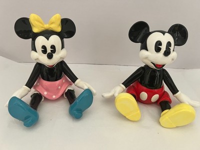 VINTAGE DISNEY ''MICKEY & MINNIE MOUSE'' PORCELAIN MUSICAL FIGURINES BY SCHMID