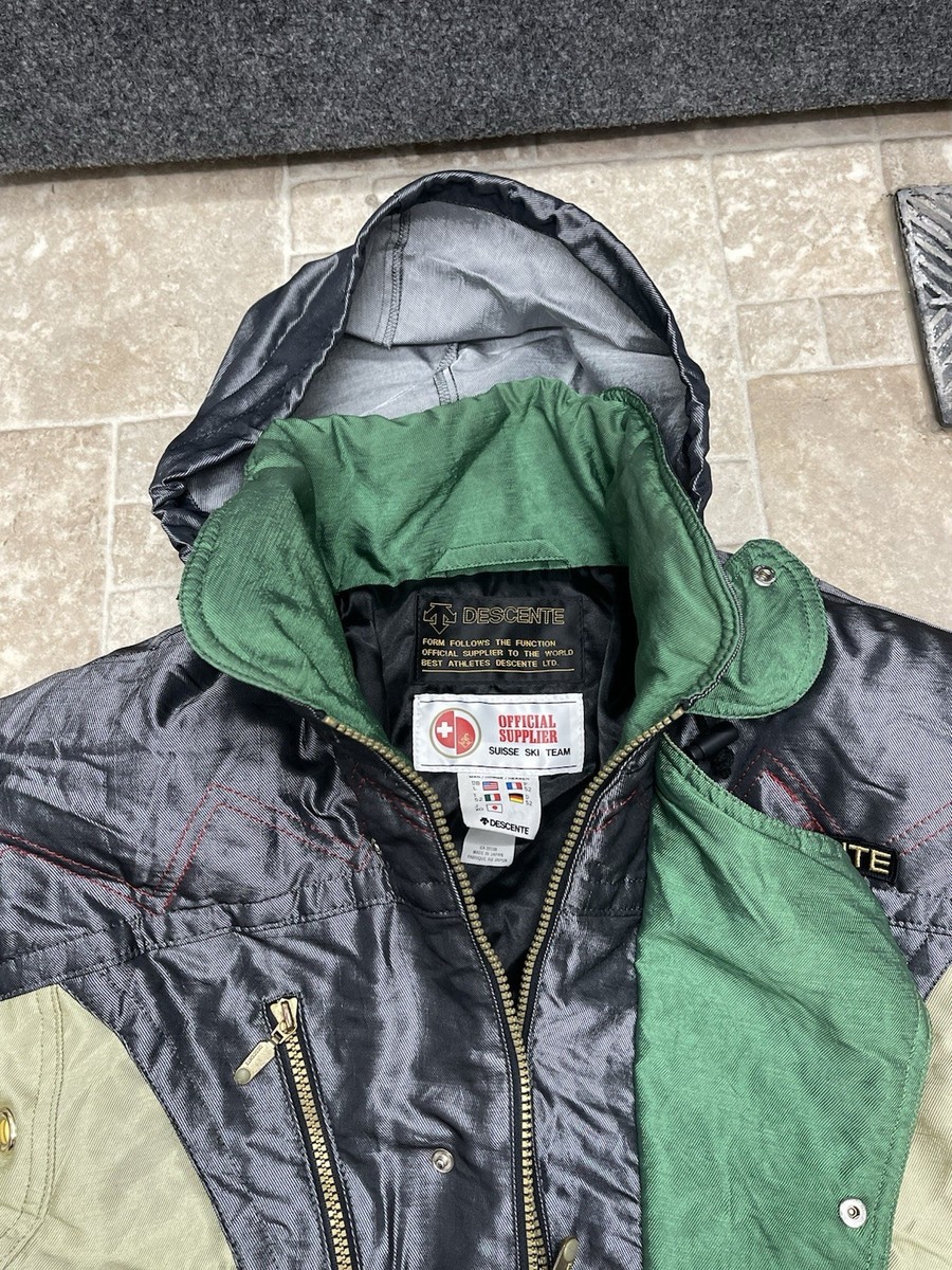 VTG 1980s Descente Green Ski Suit One Piece Snowsuit Snow Bib