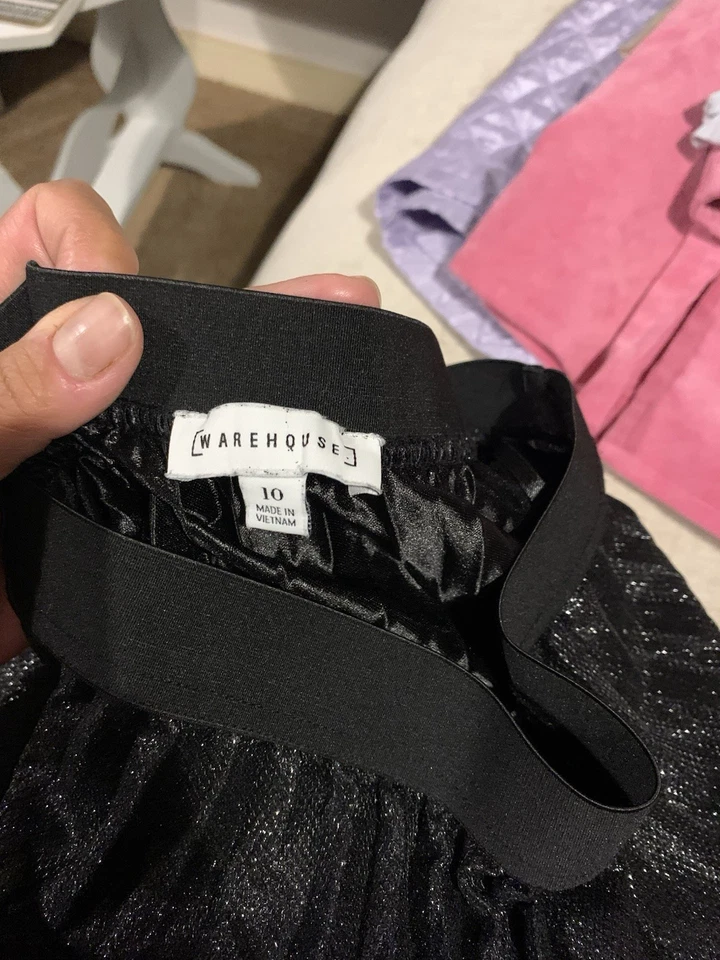 Warehouse Women’s Glitter Midi Pleated  Skirt Size 10 - Image 3 of 3