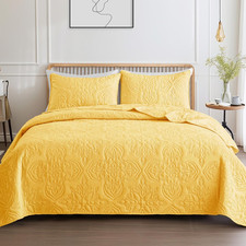 Soft Queen Quilt Bedding Set for All Seasons, Vintage Damask Ultrasonic Full Siz