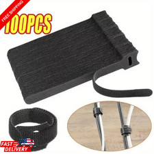 10-100pcs Cable Straps Wire Cord Hook Loop Ties Reusable Fastening Organizer Lot