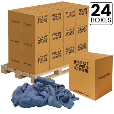 New Blue Huck Towels For Cleaning - 15x25 inch Multi Purpose Wiping Towels