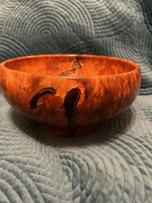 Gorgeous Hand Turned Burlwood Bowl For Salad Or Fruit Or Display