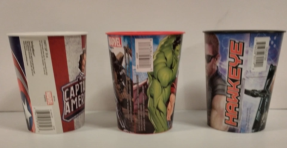 Juego de 3 tazas de bebida de fiesta Marvel Avengers 16 OZ Avengers Hawkeye Capitán América Foto 3 de 4