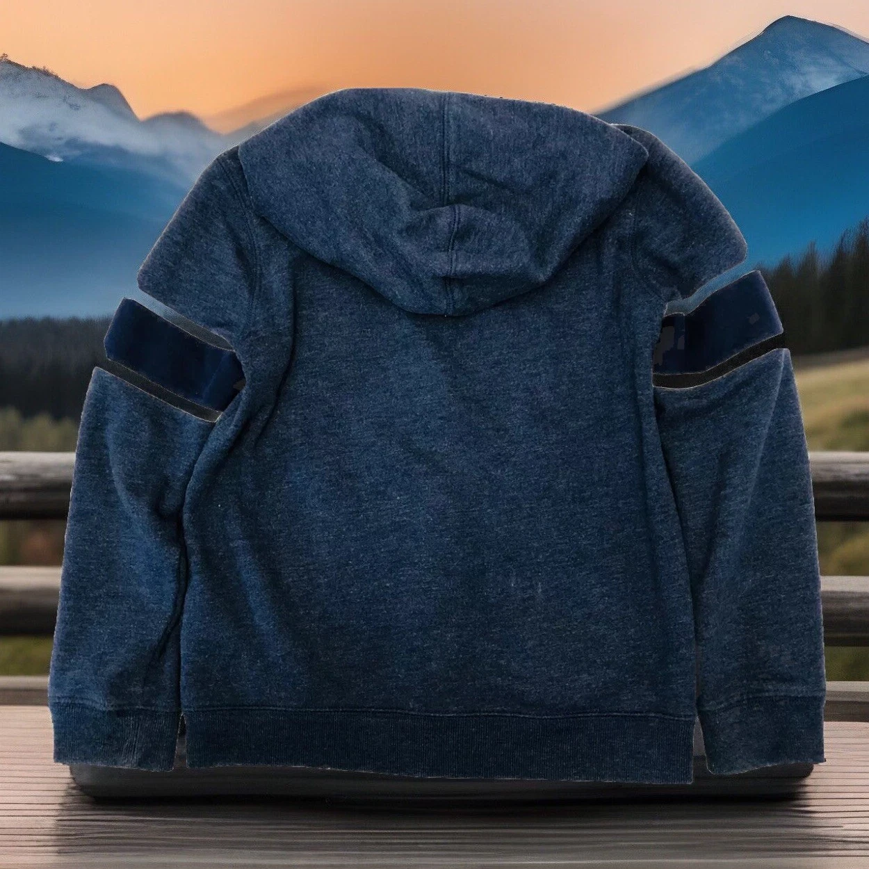 VETEMENTS Felpa giacca OshKosh B'Gosh ragazzo 10 full zip Spellout blu navy foderata in pile