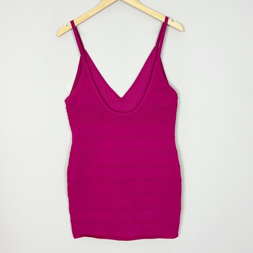 Y2K Wow Couture Fuchsia Bandage Mini Dress Size XL Women's - Picture 3 of 4