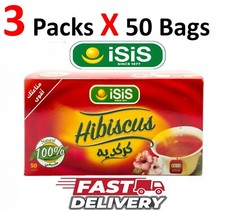 Isis Egyptian Hibiscus Herbal Organic All Natural ايزيس كركديه(3 Packs X50 Bags)