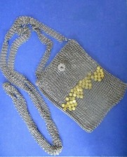 VINTAGE SILVER CHAIN MESH SHOULDER CROSSBODY BAG HANDBAG