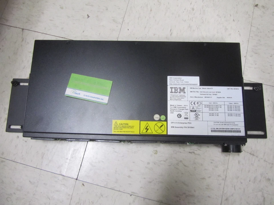 39Y8941 - IBM DPI C13 Enterprise PDU, 12 x C13, FRU 39Y8925; Cord FRU: 39M5416 - Image 2 of 4