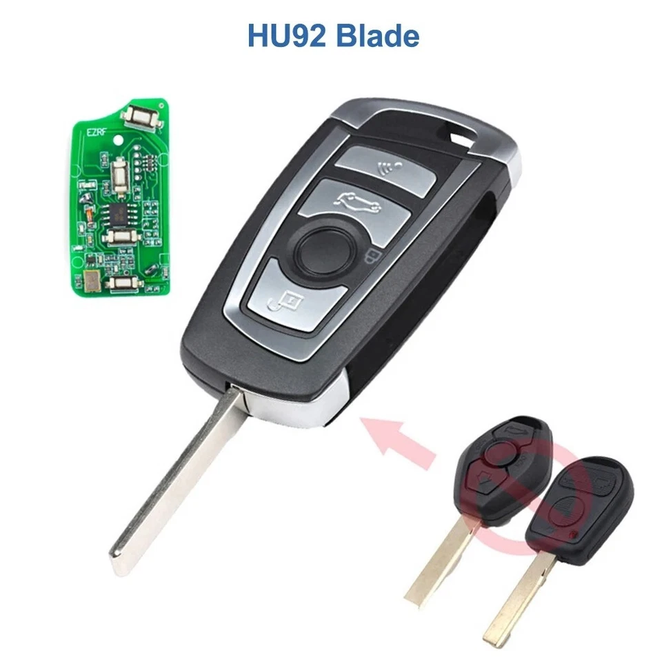 Upgraded for BMW 3 5 7 Series E38 E39 E46 315MHz Remote Car Key Fob LX8 FZV HU92 Foto 2 de 4
