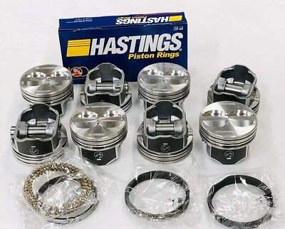 SPEED PRO Ford 289 302 5.0 V8 Flat Top 4VR Hyper Pistons MOLY Rings 9.0:1 +.030''