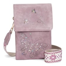 Leather Small Crossbody Bags for Women Trendy Cell Phone Bag Wallet 04-purple