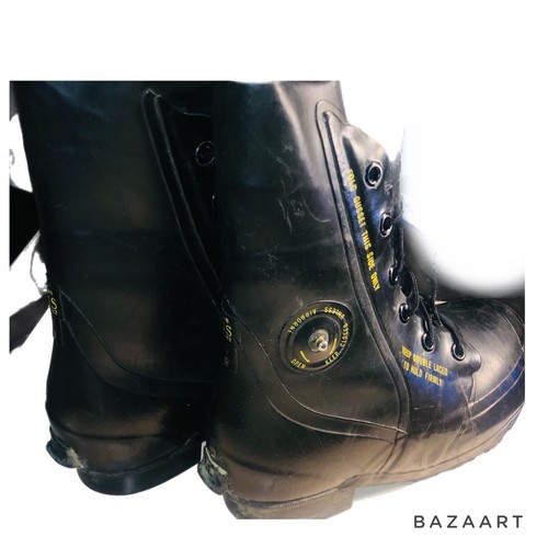Vintage Bata US Militär extrem kaltes Wetter Mickey Maus Stiefel schwarz Gr. 7W - Bild 4 von 14