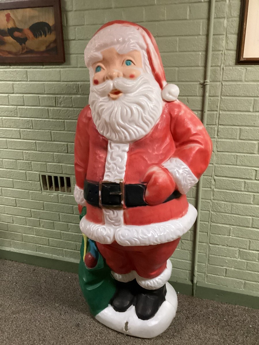 Santa Claus Plastic Blow Mold LARGE! 5ft Tall Light Up Vintage