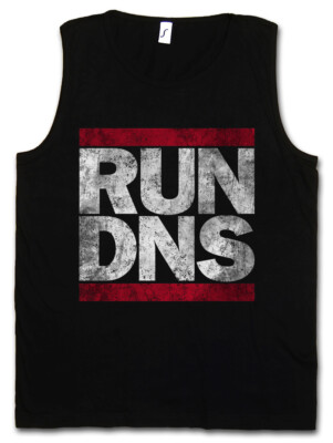 RUN DNS HERREN TANK TOP Domain Name System Run Fun DMC Server Gamer Admin PC IP