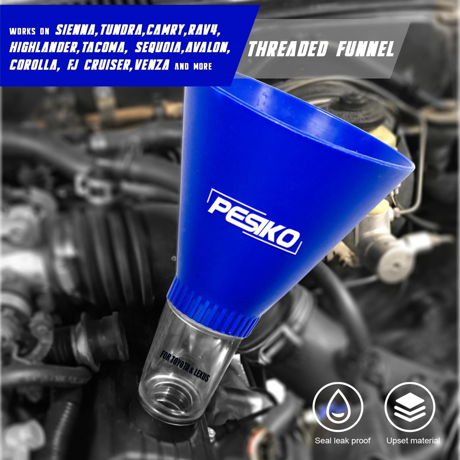 64mm Oil Filter Wrench, Drain Hose & Engine Oil Funnel for Toyota, Lexus and ...
