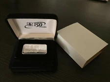 SILVER INGOT, 150th ANNIVERSARY OF BANK OF THE PHILIPPINE ISLANDS WITH CASE RARE