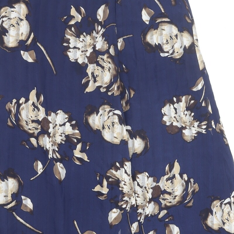 Eastex Womens Blue Floral Polyester Pleated Skirt Size 10 Zip eBay