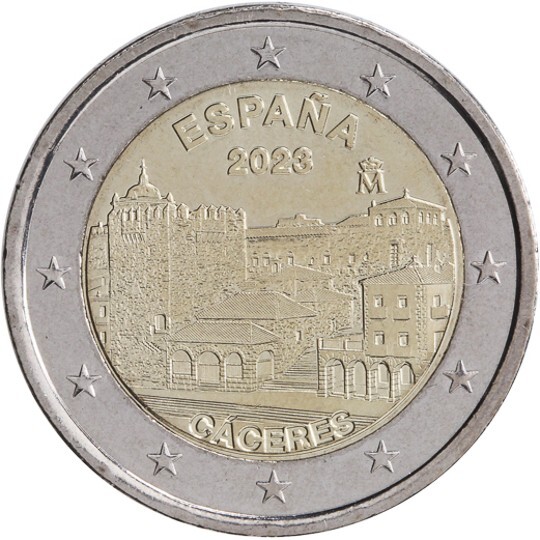 Spain 2 Euro Commemorative Coin 2023 - Caceres. Uncirculated.