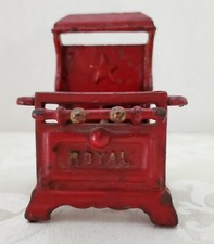Toy Royal Cast Iron Miniature Stove Red w/Star
