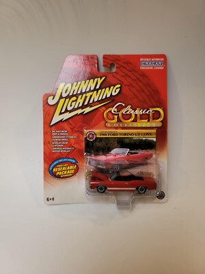 Johnny Lightning Classic Gold 1968 Ford Torino GT Convertible Red w/White Stripe