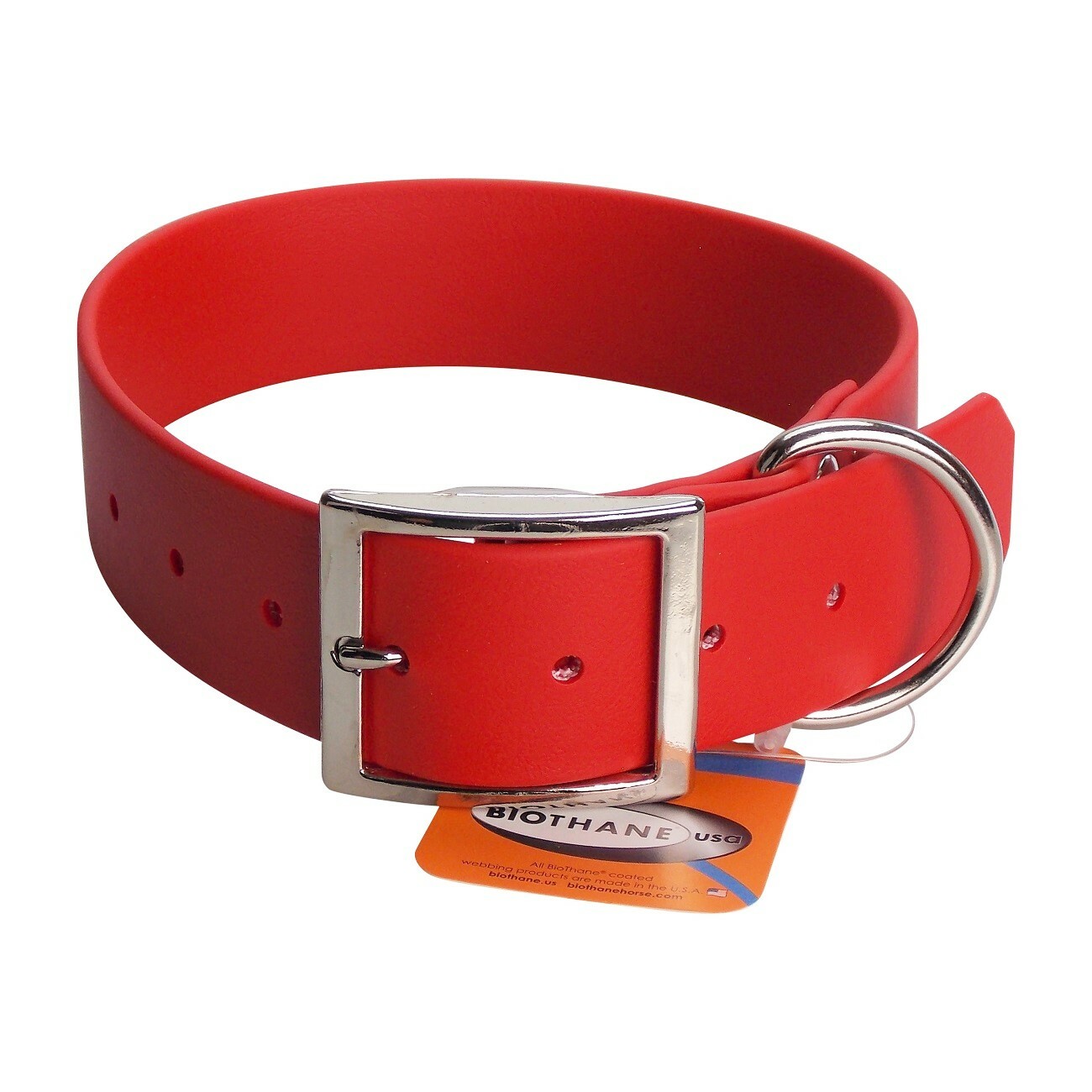 Collier biothane rouge de 70 cm : l'idéal pour les balades sportives et la chasse