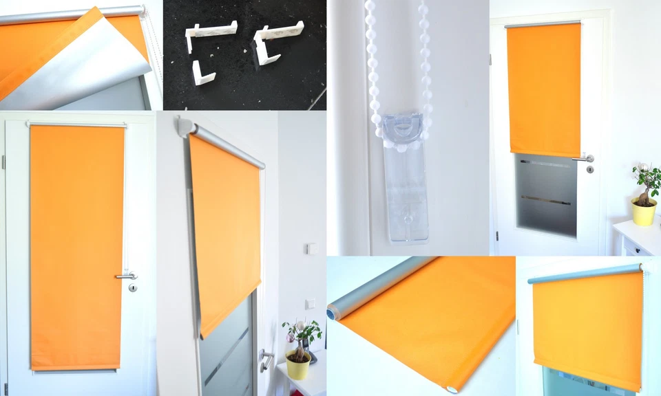 Fenster & Tür Thermo Verdunkelungs Rollo Klemm fix ohne Bohren Ketten Seiten zug - Bild 4 von 4