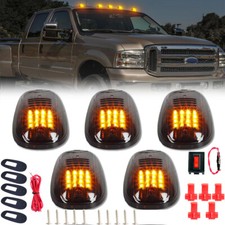 5pcs For Ford F-250 F-350 F450 Super Duty Smoke Led Cab Roof Lights Marker Amber